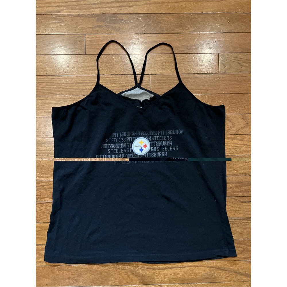 Pittsburgh Steelers NFL Women's 2XL Black Cami Tank Top 95% Cotton